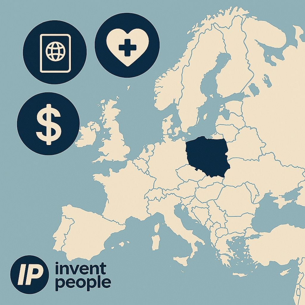 Mapa wskazująca Polskę